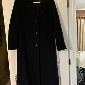Classic Black Lambswool Women's Coat